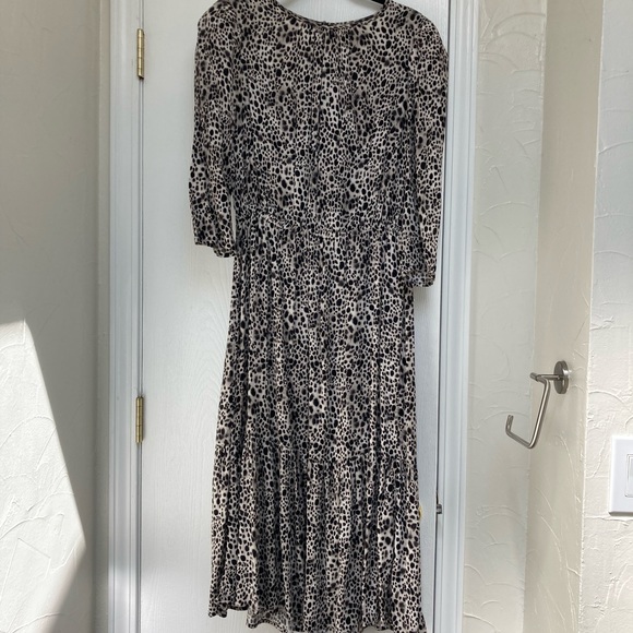 Women’s Leopard Print 3/4 Sleeve Tiered Dress – A New Day Size Small - Picture 3 of 4